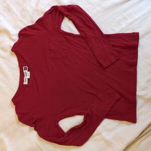 Zara SRPLS red wool mini pocket tee S